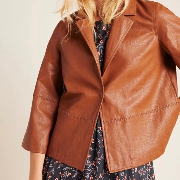 Anthropologie Jackets & Blazers - NWT HAYDEN EMBROIDERED FAUX LEATHER JACKET